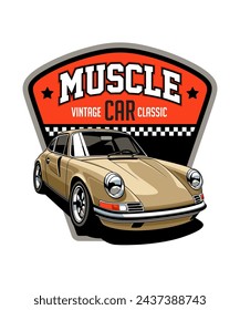 Muscle Car Classic Vector Design