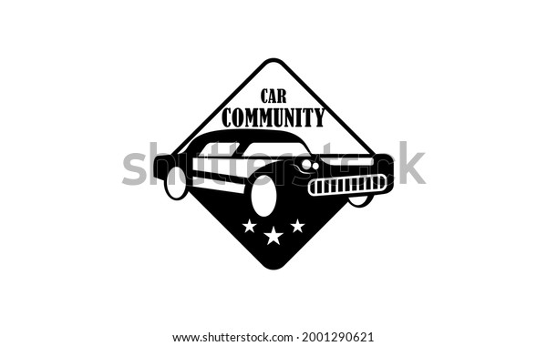 Muscle car community\
logo design vector