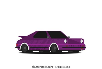 Muscle car. Flat styled vector illustration