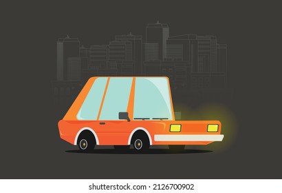 Muscle car. Flat styled vector illustration