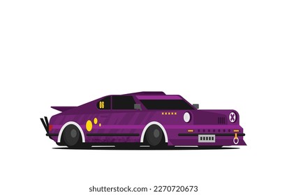 Muscle car. Flat styled vector illustration