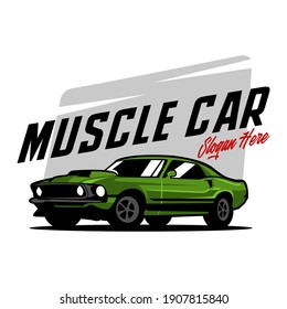 Muscle car illustration logo template