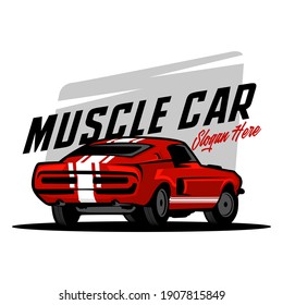 Muscle car illustration logo template