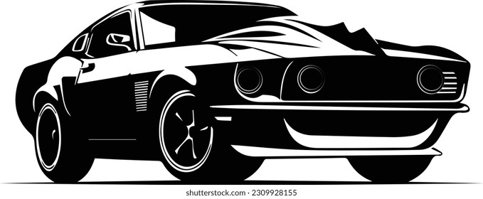 Muscle car isolated on white background