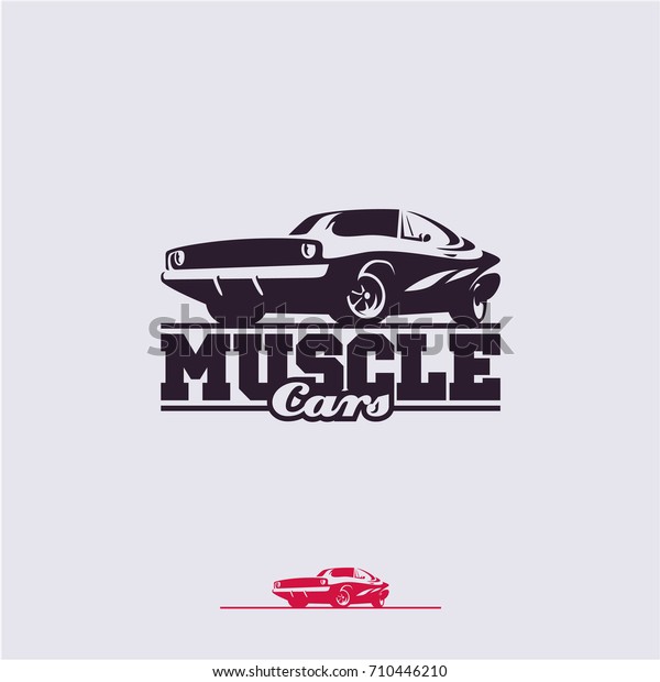 muscle car label,\
vector muscle car logo