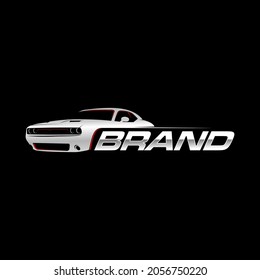 muscle car logo with black background