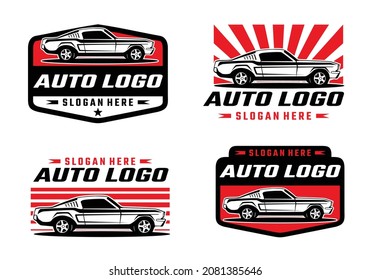 Muscle car logo design template