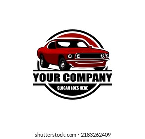 Muscle Car Logo Design .This logo is suitable for garage, workshop, repair shop, old or classic style car repair shop. Also for car restoration, repair and racing.	