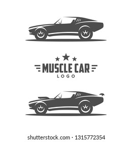 Muscle car logo, emblem. Classic cars