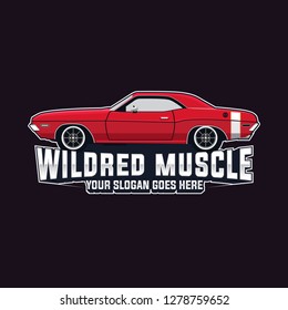 Muscle Car Logo Template are applicable for your personal logo or race team and element for advertising retro car center, spare part shop and repair shop