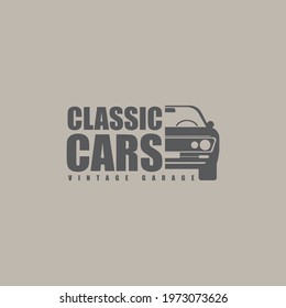 Muscle car logo template design element vintage style. Vector illustration