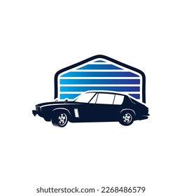 Muscle car logo template vector design