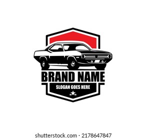 Muscle car logo - vector illustration, emblem design on white background