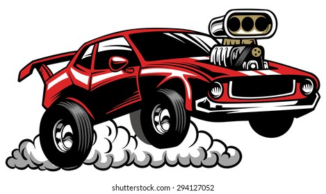 muscle car look with supercharged engine