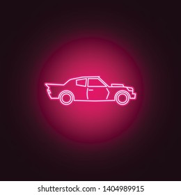 Muscle car neon icon. Elements of Transport set. Simple icon for websites, web design, mobile app, info graphics