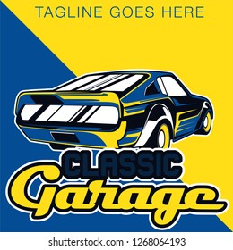 Muscle car retro 70s vector poster - Vector 