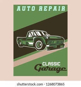 Muscle car retro 70s vector poster - Vector 