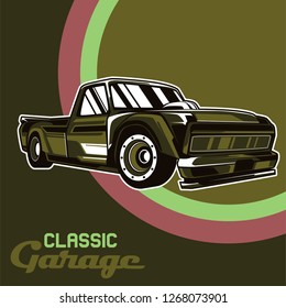 Muscle car retro 70s vector poster - Vector 