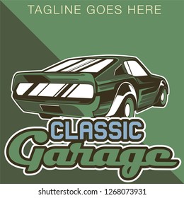 Muscle car retro 70s vector poster - Vector 