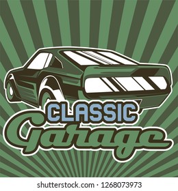 Muscle Car Retro 70s Vector Poster Stock Vector (Royalty Free ...