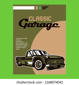 Muscle car retro 70s vector poster - Vector 