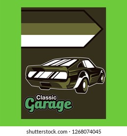 Muscle car retro 70s vector poster - Vector 