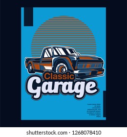 Muscle car retro 70s vector poster - Vector 