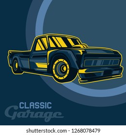 Muscle car retro 70s vector poster - Vector 