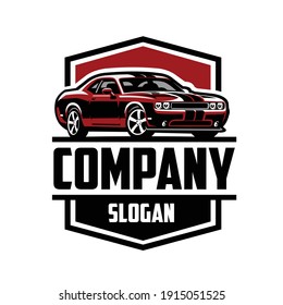 Muscle Car Silhouette Logo Vector Isolated. Emblem Badge Concept