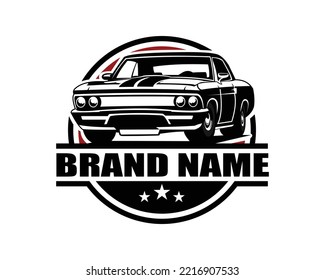 Muscle car silhouette logo vector isolated. Emblem badge concept