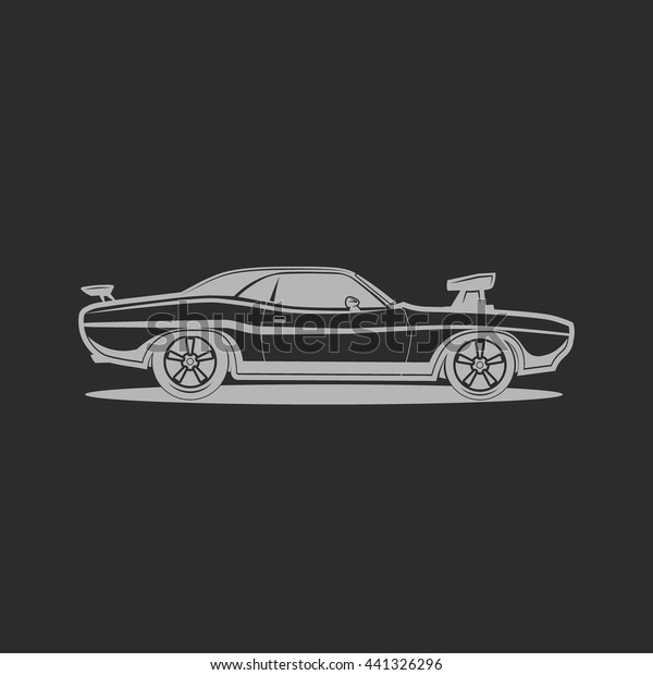 Muscle car\
sport retro vintage vector\
illustration