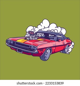 muscle car vector art illustration