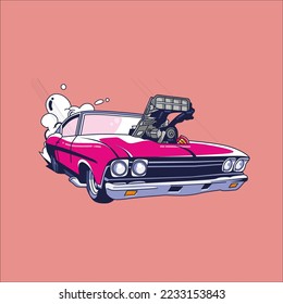 muscle car vector art illustration