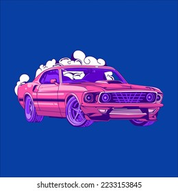 muscle car vector art illustration