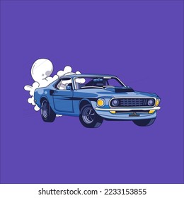 muscle car vector art illustration