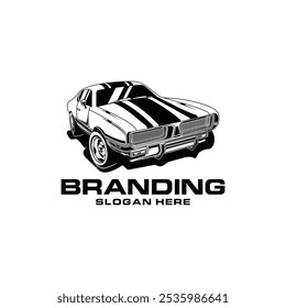 Muscle Car vector classic automobile vector design illustration, for badges, emblems, icons car industry.