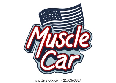 Muscle car vector illustration - hand drawn