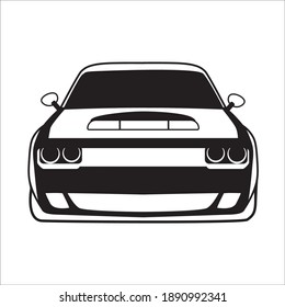 Muscle Car Vector Illustration Silhouette Black Stock Vector (Royalty ...