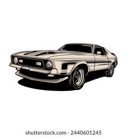 muscle car vector illustration simple