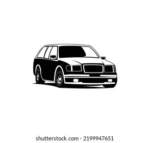 Muscle car vector image isolated in black and white color
