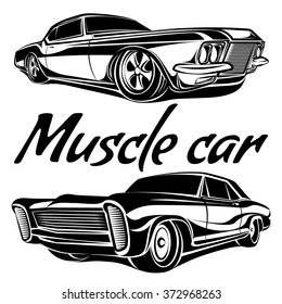 Muscle Car Vector Poster Illustrations Stock Vector (Royalty Free ...