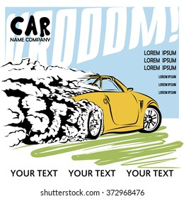 muscle car vector poster illustrations