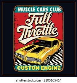 Muscle Cars Club Illustration Graphic 