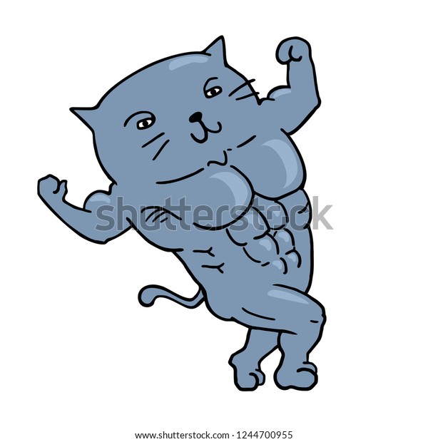 Muscle Cat Draw Stock Vector (Royalty Free) 1244700955 | Shutterstock