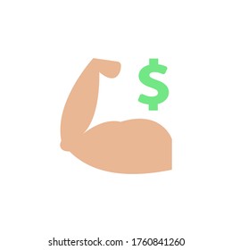 Muscle colored icon. Simple colored element illustration. Muscle concept symbol design from Business strategy set. Can be used for web and mobile