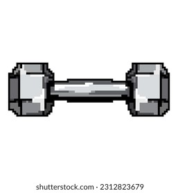 muscle dumbbell game pixel art retro vector. bit muscle dumbbell. old vintage illustration