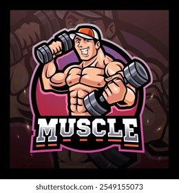 Muscle e sport logo mascot design