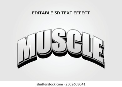 "muscle" editable 3d text effect