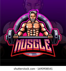 Muscle esport logo mascot design