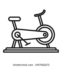 Muscle exercise bike icon. Outline Muscle exercise bike vector icon for web design isolated on white background